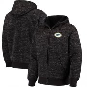 Wholesale Cheap Men's Green Bay Packers G-III Sports by Carl Banks Heathered Black Discovery Sherpa Full-Zip Jacket