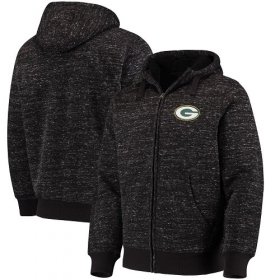 Wholesale Cheap Men\'s Green Bay Packers G-III Sports by Carl Banks Heathered Black Discovery Sherpa Full-Zip Jacket