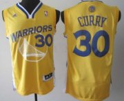 Wholesale Cheap Golden State Warriors #30 Stephen Curry Revolution 30 Swingman Yellow Jersey
