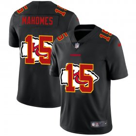 Wholesale Cheap Kansas City Chiefs #15 Patrick Mahomes Men\'s Nike Team Logo Dual Overlap Limited NFL Jersey Black