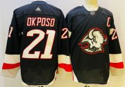 Cheap Men's Buffalo Sabres #21 Kyle Okposo 2022-23 Black Stitched Jersey