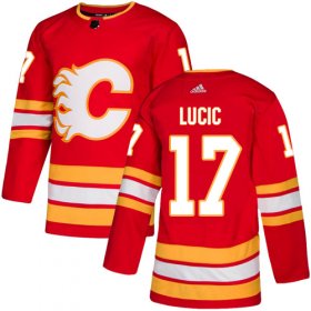 Wholesale Cheap Adidas Flames #17 Milan Lucic Red Alternate Authentic Stitched Youth NHL Jersey