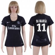 Wholesale Cheap Women's Paris Saint-Germain #11 Di Maria Sec Away Soccer Club Jersey