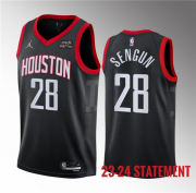 Wholesale Cheap Men's Houston Rockets #28 Alperen Sengun Black 2023 Statement Edition Stitched Basketball Jersey