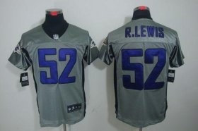 Wholesale Cheap Nike Ravens #52 Ray Lewis Grey Shadow Men\'s Stitched NFL Elite Jersey