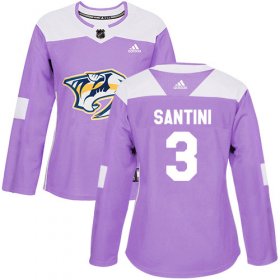 Wholesale Cheap Adidas Predators #3 Steven Santini Purple Authentic Fights Cancer Women\'s Stitched NHL Jersey