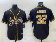 Wholesale Men's New Orleans Saints #32 Tyrann Mathieu Black Stitched MLB Cool Base Nike Baseball Jersey