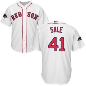 Wholesale Cheap Red Sox #41 Chris Sale White Cool Base 2018 World Series Stitched Youth MLB Jersey