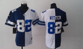 Wholesale Cheap Nike Cowboys #82 Jason Witten Navy Blue/White Women\'s Stitched NFL Elite Split Jersey