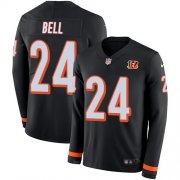 Wholesale Cheap Nike Bengals #24 Vonn Bell Black Team Color Men's Stitched NFL Limited Therma Long Sleeve Jersey