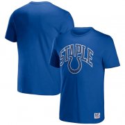 Wholesale Cheap Men's Indianapolis Colts x Staple Blue Logo Lockup T-Shirt