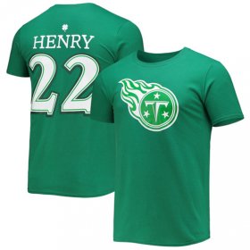 Wholesale Cheap Men\'s Tennessee Titans #22 Derrick Henry Green St. Patrick\'s Day Icon Player T-Shirt
