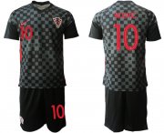 Wholesale Cheap Men 2021 European Cup Croatia black away 10 Soccer Jerseys