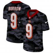 Cheap Cincinnati Bengals #9 Joe Burrow Men's Nike 2020 Black CAMO Vapor Untouchable Limited Stitched NFL Jersey