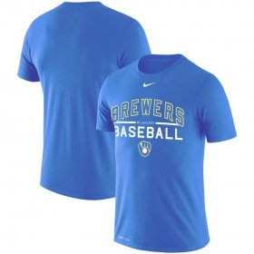 Wholesale Cheap Milwaukee Brewers Nike Practice Performance T-Shirt Royal
