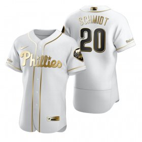 Wholesale Cheap Philadelphia Phillies #20 Mike Schmidt White Nike Men\'s Authentic Golden Edition MLB Jersey