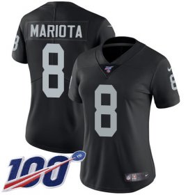 Wholesale Cheap Nike Raiders #8 Marcus Mariota Black Team Color Women\'s Stitched NFL 100th Season Vapor Untouchable Limited Jersey