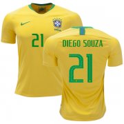 Wholesale Cheap Brazil #21 Diego Souza Home Soccer Country Jersey