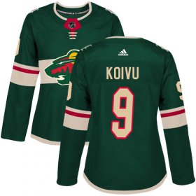 Wholesale Cheap Adidas Wild #9 Mikko Koivu Green Home Authentic Women\'s Stitched NHL Jersey