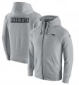 Wholesale Cheap Men's New England Patriots Nike Ash Gridiron Gray 2.0 Full-Zip Hoodie