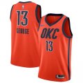 Wholesale Cheap Men's Oklahoma City Thunder #13 Paul George Nike Orange 2018-19 Swingman Earned Edition Jersey
