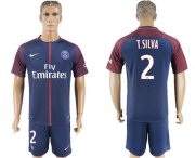 Wholesale Cheap Paris Saint-Germain #2 T.Silva Home Soccer Club Jersey