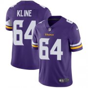 Wholesale Cheap Nike Vikings #64 Josh Kline Purple Team Color Men's Stitched NFL Vapor Untouchable Limited Jersey