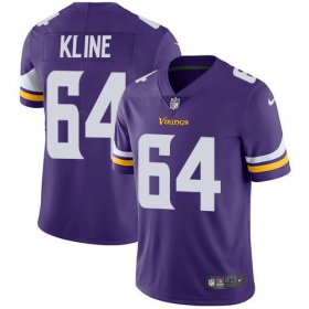 Wholesale Cheap Nike Vikings #64 Josh Kline Purple Team Color Men\'s Stitched NFL Vapor Untouchable Limited Jersey