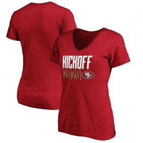 Wholesale Cheap San Francisco 49ers Fanatics Branded Women\'s Kickoff 2020 V-Neck T-Shirt Scarlet
