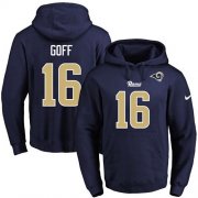 Wholesale Cheap Nike Rams #16 Jared Goff Navy Blue Name & Number Pullover NFL Hoodie