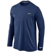 Wholesale Cheap Nike Los Angeles Chargers Sideline Legend Authentic Logo Long Sleeve T-Shirt Dark Blue