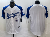 Cheap Men's Los Angeles Dodgers Blank White Blue Fashion Stitched Cool Base Limited Jersey