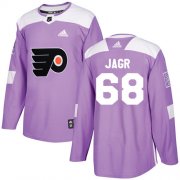 Wholesale Cheap Adidas Flyers #68 Jaromir Jagr Purple Authentic Fights Cancer Stitched NHL Jersey