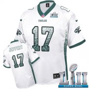 Wholesale Cheap Nike Eagles #17 Alshon Jeffery White Super Bowl LII Men's Stitched NFL Elite Drift Fashion Jersey