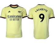 Cheap Arsenal F.C #9 Lacazette Yellow Away Soccer Jersey