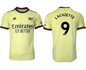 Cheap Arsenal F.C #9 Lacazette Yellow Away Soccer Jersey