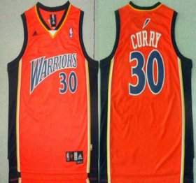 Wholesale Cheap Men\'s Golden State Warriors #30 Stephen Curry Rookie Orange Swingman Jersey