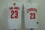 Wholesale Cheap Men's Cleveland Cavaliers #23 King James Nickname 2015 The Finals 2015 White Fashion Jersey