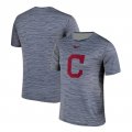 Wholesale Cheap Nike Cleveland Indians Gray Black Striped Logo Performance T-Shirt