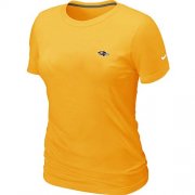 Wholesale Cheap Women's Nike Baltimore Ravens Chest Embroidered Logo T-Shirt Yellow