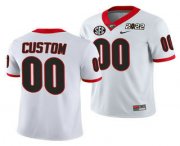 Wholesale Cheap Men's Georgia Bulldogs ACTIVE PLAYER Custom 2022 Patch White College Football Stitched Jersey