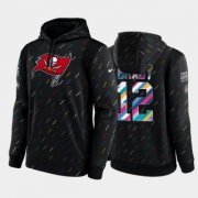 Wholesale Cheap Men's Tampa Bay Buccaneers #12 Tom Brady 2021 Charcoal Crucial Catch Therma Pullover Hoodie