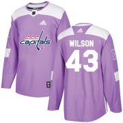 Wholesale Cheap Adidas Capitals #43 Tom Wilson Purple Authentic Fights Cancer Stitched NHL Jersey