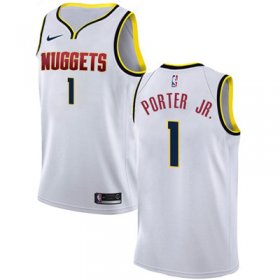 Wholesale Cheap Nike Denver Nuggets #1 Michael Porter Jr. White NBA Swingman Association Edition Jersey
