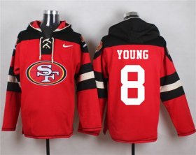 Wholesale Cheap Nike 49ers #8 Steve Young Red Player Pullover NFL Hoodie