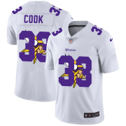 Wholesale Cheap Minnesota Vikings #33 Dalvin Cook White Men's Nike Team Logo Dual Overlap Limited NFL Jersey