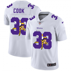 Wholesale Cheap Minnesota Vikings #33 Dalvin Cook White Men\'s Nike Team Logo Dual Overlap Limited NFL Jersey
