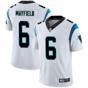 Wholesale Cheap Men's Carolina Panthers #6 Baker Mayfield White Vapor Untouchable Limited Stitched Jersey