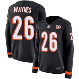 Wholesale Cheap Nike Bengals #26 Trae Waynes Black Team Color Women\'s Stitched NFL Limited Therma Long Sleeve Jersey