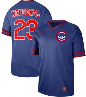 Wholesale Cheap Nike Cubs #23 Ryne Sandberg Royal Authentic Cooperstown Collection Stitched MLB Jersey